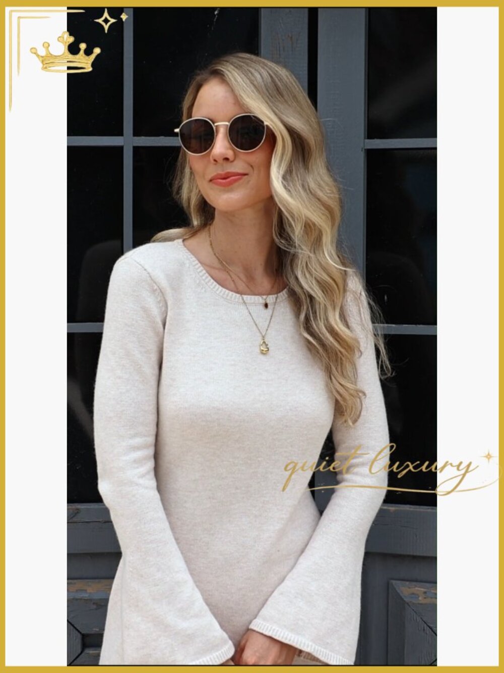 Bell Long Sleeve Maxi Dress Casual Crewneck Knit Slim Fit Flowy Sweater Dress - Picture 6 of 7